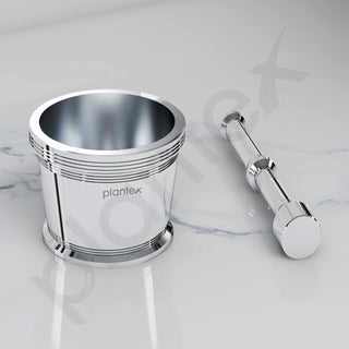 Plantex Heavy Stainless Steel/Mortar & Pestle Set/Spice Mixer/Khalbatta/Khal/Okli for Kitchen - Size 1(Dia: 6.75, H: 5.75 cm)
