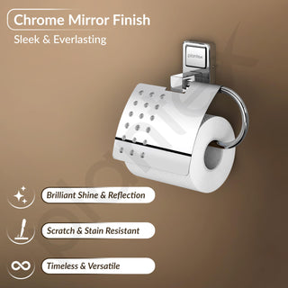 Plantex 304 Grade Stainless Steel Toilet Paper Roll Holder/Tissue Paper/Toilet Paper Holder in Bathroom/Kitchen/Bathroom Accessories Pack of 1, Darcy (Chrome)