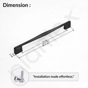 Plantex Cabinet Handle/160mm Handle for Drawer/Wardrobe/Kitchen Handle/Pull-Push Handle for Home/Office - Pack of 1 (Black)