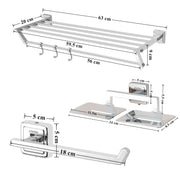 Plantex Decan 304 Grade Stainless Steel Towel Rack for Bathroom/Double Soap Holder/Napkin Ring/Bathroom Accessories - Chrome