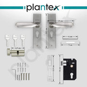Plantex Heavy-Duty Door Lock Set - Main Door Lock Handle Set/ 6-Lever Lock Mechanism with 3 Years of Warranty/Mortise Lock with 3 Keys, Brass Lock Body & Cylinder (8106 - Matt)