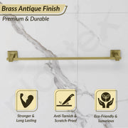 Plantex 24 Inch Single Towel Rod for Bathroom/Stainless Steel Towel Hanger/Towel Bar Holder/Towel Stand/Bathroom Accessories - Pack of 1, Aqua (Brass Antique)