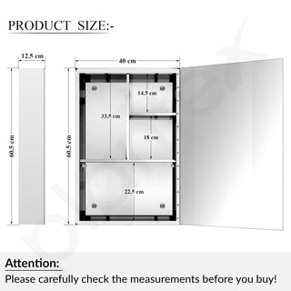Plantex Premium Bathroom Cabinet with Mirror/304 Stainless Steel Mirror Cabinet for Wash Basin/Bathroom Shelf for Wall with Mirror (16x 24 Inch-Chrome)