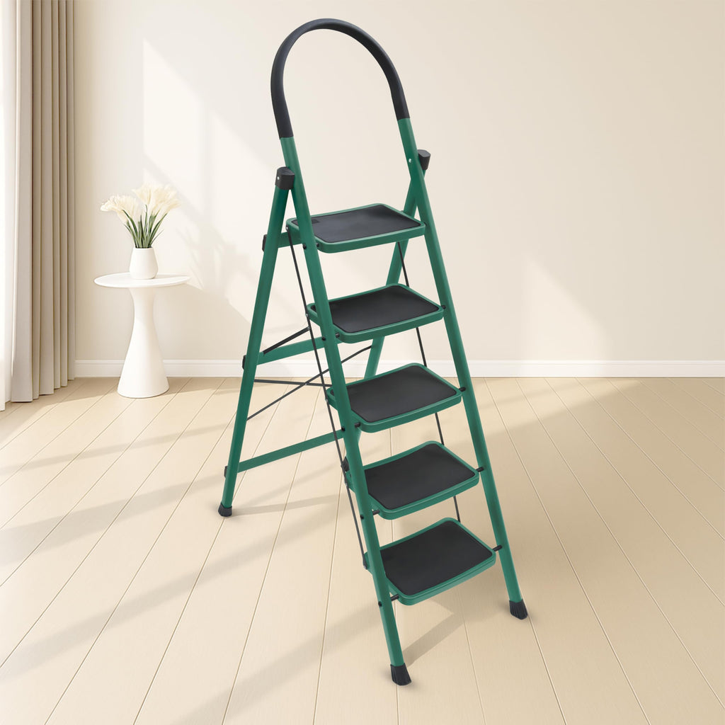 Plantex Hercules Pro 5-Step Foldable Ladder for Home with 150 kg Load ...