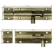 Plantex Stainless Steel Tower Bolt 4 inch/Tower Bolt for Home,Offices Doors and Windows/Tower Bolt for Main Door/Door Latch/Kundi/Chitakini/Door Latch for Windows - Pack of 2 (Brass Antique, 4 inch)