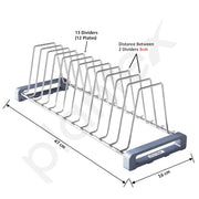 Plantex Stainless Steel Dish Rack/Thali Stand/Plate Stand for Modular Kitchen/Tandem Box Accessories - Pack of 1 (Chrome Finish)