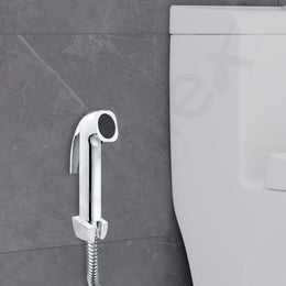 Plantex Jet Spray for Toilet/ABS Health Faucet with 1 Meter Shower Hose Pipe and Wall Hook/Health Faucet Set for Bathroom/Hand Gun for Toilet - (Chrome)