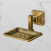 Plantex 304 Grade Stainless Steel Bathroom Accessories Set of 3 - Towel Hanger/Napking Holder/ Soap Holder for Bathroom - Squaro (Brass Antique)