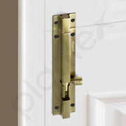 Plantex Stainless Steel Door Kit for Single Door/Door Accessories (10-inch Al-Drop,8-inch Latch,2 Handles of 8 and 7 Inch,7-inch Tower Bolt and 4-inch Door Stopper- (Brass Antique)