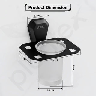 Plantex Tumbler Holder for Bathroom/304 Grade Stainless Steel Toothbrush Holder/Toothpaste/Razor Holder/Bathroom Accessories - Pack of 1 (PMB-2406, Z-Black)