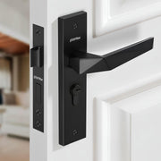 Plantex Heavy-Duty Door Lock Handle Set/6-Lever Lock Mechanism with 3 Years of Warranty/Mortise Lock with 3 Keys, Brass Lock Body & Cylinder - (Z-Black)