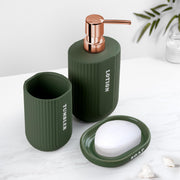 Plantex Ceramic Bathroom Set - Soap Holder for Bathroom/Liquid Soap Dispenser/Tumbler Holder/Toothbrush Holder - 3 Pcs Set