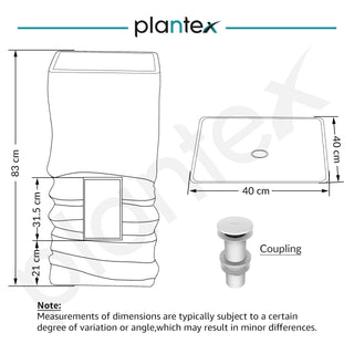 Plantex Pedestal Wash Basin/Acrylic Resin & Quartz Free Standing Wash Basin/Square Basin for Bathroom/Home/Office - (10040, Beige)