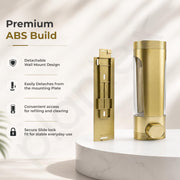 Plantex Liquid Soap Dispenser for Bathroom/ABS Plastic Refillable Soap Handwash Dispenser for Shampoo & Body Lotion - Ideal for Hotels/Hospitals/Restaurants/Offices - (Gold)