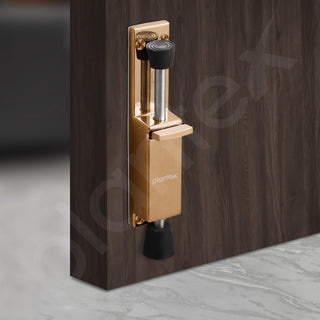 Plantex Kickdown Door Stopper Spring Loaded Telescopic Step On/Off Door Stopper Rubber, Adjustable Heavy Duty Door Locks Holder Stop/Release by Foot - Pack of 1 (Rose Gold)