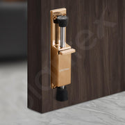 Plantex Kickdown Door Stopper Spring Loaded Telescopic Step On/Off Door Stopper Rubber, Adjustable Heavy Duty Door Locks Holder Stop/Release by Foot - Pack of 1 (Rose Gold)
