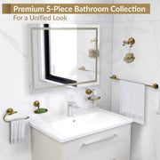 Plantex 304 Grade Stainless Steel Bathroom Accessories Set of 5 - Towel Rod/Hand Napkin Hanger for Wash Basin/Soap Case/Toothbrush Holder/Robe Hook - Niko (Brass Antique)