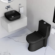Plantex Ceramic Commode with Washbasin/Rimless Washdown Commode for Toilet/S Trap Western Toilet Combo/Bathroom Wash Basin - (Matt Black)