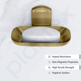 Plantex 304 Grade Stainless Steel Bathroom Soap Holder/Soap Stand for Washbasin/Soap Dish/Bathroom Accessories - Parv (Brass Antique)