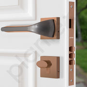 Plantex Heavy Duty Door Lock/Main Door Mortise Lock Handle/Handle Set for Home/Office - Door Accessories- (APS-PT-009- Rose Gold - Satin)