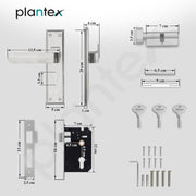 Plantex Main Door Lock Handle Set/6-Lever Locks Mechanism with 3 Years of Warranty/Mortise Lock with 3 Keys, Brass Locks Body & Cylinder(PTP-06 Matt)