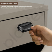 Plantex Drawer Kadi/3 Inch Chest Handle for Drawer/Rectangular Cabinet Kadi/Pull-Push Kadi for Home/Office Drawer - Pack of 6 (DTK-295, Black)