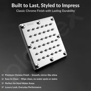 Plantex Stainless Steel Shower Head 100 mm with Water Saving Nozzle/Shower for Bathroom/Rain Shower Head for Bathroom without Arm- (Sandwich Shower-Chrome)