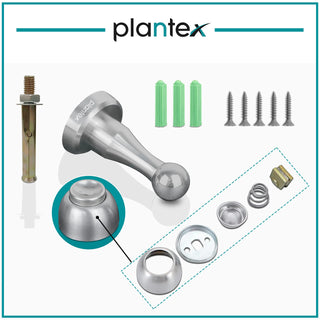 Plantex Door Stopper-Stainless Steel 360 Degree 4-inch Door Magnet for Home/Office/Hotel Wall and Floor Mounted Soft-Catcher to Hold Wooden/Glass/PVC Door (Matt)