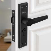Plantex Heavy-Duty Door Lock/Main Door Lock Handle Set/6-Lever Lock Mechanism Mortise Lock with 3 Keys/Brass Lock Body & Cylinder (PTP-07, Black)