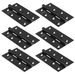 Plantex Door Hinges 4 inch x 14 Gauge/2 mm Thickness Home/Office/Hotel/Door Hinges for Main Door/Soft Movement Hinge for Bedroom/Kitchen/Bathroom/Kabza - Pack of 6 (Black)