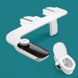 Plantex Bidet Attachment for Toilet Seat/Non-Electric Dual Nozzle Front & Rear Wash/Self-Cleaning Retractable Nozzles/Adjustable Water Pressure/Easy DIY Install -(White & Black)