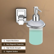 Plantex 304 Grade Stainless Steel Liquid Soap Dispenser/Shampoo Dispenser/Hand Wash Dispenser/Bathroom Accessories Pack of 1, Darcy (Chrome)