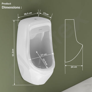 Plantex Premium Wall Mount Large Urinal Pot for Men/Male/Boy/Gents Toilet for Bathroom/Commode for Toilet- (White, Loki)