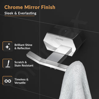 Plantex Robe Hook for Bathroom/304 Grade Stainless Steel Cloth Hanging Hook/Bath Towel Hook/Bathroom Accessories - Pack of 1 (Delta - 2805, Chrome)