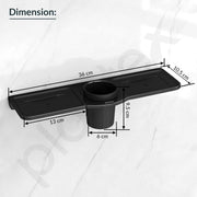 Plantex Double Soap Dish with Tumbler Holder/Acrylic Soap Stand with Tumbler for Bathroom/Soap Holder/Bathroom Accessories - Pack of 1 (VIB-119, Black)