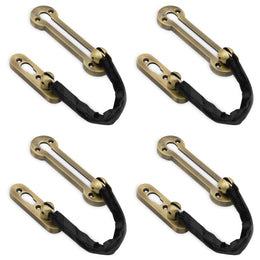 Plantex Door Chain Lock for Main Door/Door Safety Chain/Door Chain Latch/Door Lock for Kids Safety/Chain Lock for Door with Rubber Grip - Pack of 4 (Brass Antique)