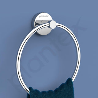 Plantex Stainless Steel Washbasin Towel Ring/Napkin Holder for Bathroom/Towel Holder/Hanger/Bathroom Accessories - (Chrome/Round) - Pack of 4