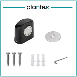 Plantex Heavy Duty Door Magnet Stopper/Door Catch Holder for Home/Office/Hotel, Floor Mounted Soft-Catcher to Hold Wooden/Glass/PVC Door - Pack of 10 (193 - Black)