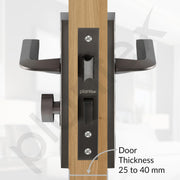 Plantex Heavy-Duty Door Lock Set - Main Door Lock Handle Set/ 6-Lever Lock Mechanism with 3 Year of Warranty/Mortise Lock with 3 Keys, Brass Lockbody & Cylinder(8105 -Satin Black)