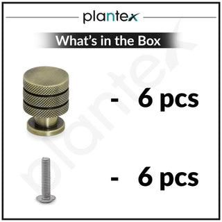 Plantex Knobs for Drawer/Drawer Knobs/Cabinet Knobs/Drawer knobs Handle/Pull-Push Knobs for Home/Office Drawers - Pack of 6 (Brass Antique)