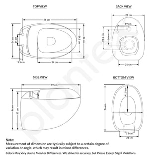 Plantex Ceramic Commode for Toilet/Rim Oval Shape Wall Hung Commode/Washdown Western Toilet with Soft Closing Toilet Seat (P-Trap, White)