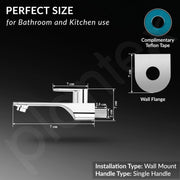 Plantex Pure Brass ORN-202 Tap for Bathroom with Water Saving Aerator/Bib Cock with Wall Flange and Teflon Tape-7 Year Warranty (Chrome)