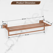 Plantex 304 Grade Stainless Steel 24 inch Towel Rack for Bathroom/Towel Stand/Hanger/Towel Bar/Bathroom Accessories - Benz (Rose Gold)