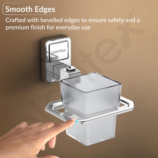 Plantex 304 Grade Stainless Steel Tooth Brush Holder/ABS Tumbler Stand/Bathroom Accessories - Darcy (Chrome)