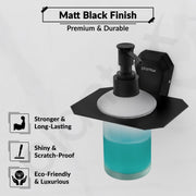 Plantex Liquid Soap Dispenser for Bathroom/304 Grade Stainless Steel Shampoo Dispenser/Handwash Dispenser/Bathroom Accessories - Pack of 1 (PMB-2407, Z-Black)