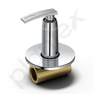 Plantex Pure Brass COL-1006 Angular Concealed Stop Cock/Concealed Stop Valve Tap For Bathroom With Teflon Tape & Brass Adjustable Wall Flange – 15 mm (Mirror-Chrome Finish)