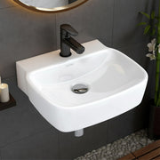 Plantex Ceramic Wall Hung Basin/Washbasin for Bathroom/Wall Mounted Wash Basin/Sink for Living Room (Vita, White)