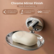 Plantex J4 Stainless Steel Wall Mounted Soap Holder for Bathroom/Soap Holder for Kitchen/Soap Stand for Bathroom/Bathroom Accessories (Chrome Finish) Onix