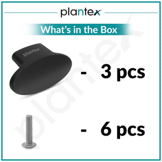 Plantex Knobs for Drawer/Small Drawer Knobs/Knobs for Cabinets/Pull-Push Knobs for Kitchen/Bedroom Drawer - Pack of 3 (Oval, Black)