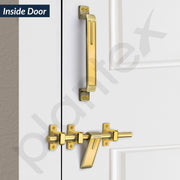 Plantex Stainless Steel Door Kit for Single Door/Door Accessories (10-inch Al-Drop,8-inch Latch,2 Handles,7-inch Tower Bolt and 4-inch Door Stopper-(Brass Antique & Gold)